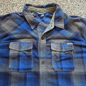 Eddie Bauer Men's TALL Long-Sleeve Button-Up FLEECE Shirt Size 2XLT Plaid